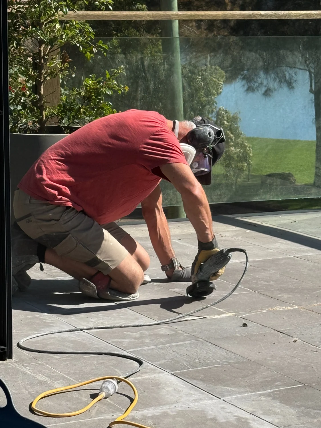 Colin completing balcony restoration work